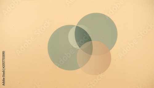 Overlapping Translucent Circles in Sage and Beige Tones