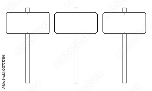Hollow Rectangle Signpost Corner Cut Icons