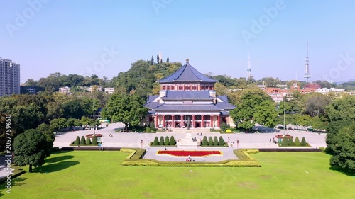 Aerial View of Sun Yat-sen Memorial Hall in Guangzhou China in Sun Yat-sen Memorial Hall, Guangzhou, China