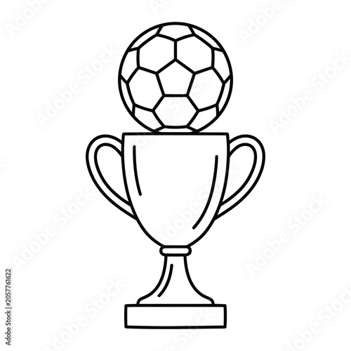 Soccer trophy cup with ball on top