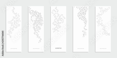 Abstract geometric technological company brochure. Vector business flyer.