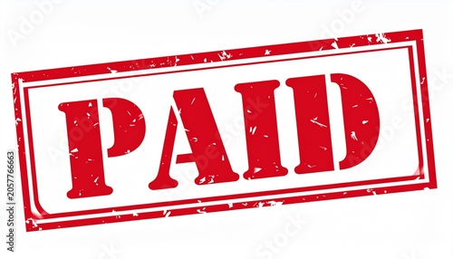 Paid Transaction Completed Financial Confirmation Official Stamp