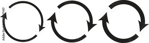 Fotografia Four black circular arrows illustrating continuous process and iteration concept