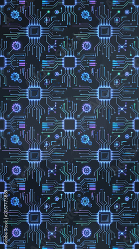 Circuit board microchip electronic components.