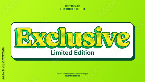 Exclusive Limited Edition Pop Art 3D Text Effect Editable Typography Vector Template Design