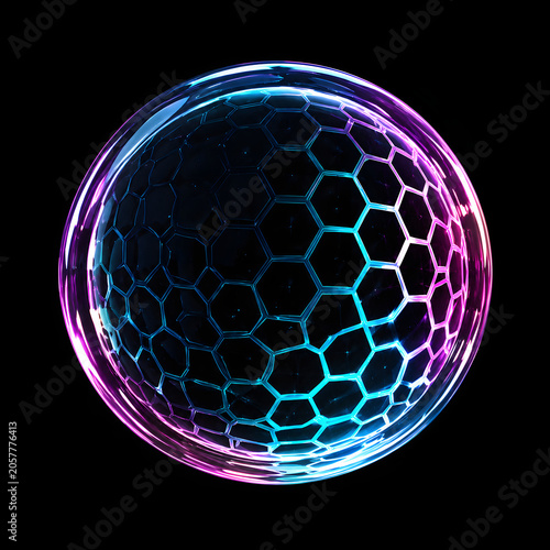 Abstract Blue Globe with Digital Network Background