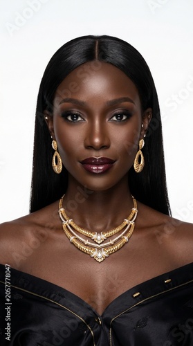 Dark Woman Portrait, Elegant Beauty Photography with Dramatic Lighting and Confident Expression