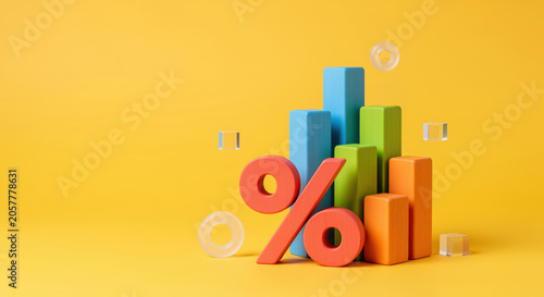 Interest rate change visual for mortgage pricing and savings offer messaging, made for loan comparison pages, tax season promos and consumer finance explainers about inflation pressure