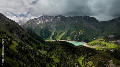 Aerial Mountains landscape in Kazakhstan