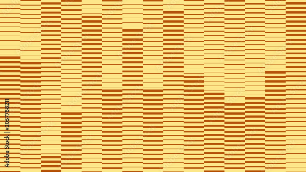 Obraz premium Amber Sound Wave Equalizer Pattern, Vertical Bar Chart Frequency Visualization, Golden Yellow and Brown Abstract Music Background
