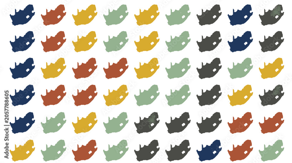 Obraz premium Collection of colorful abstract fish illustrations arranged in a grid pattern with vibrant hues and detailed designs