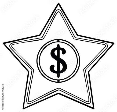 Dollar Sign Inside a Star Icon Illustrating Financial Success and Business Achievement