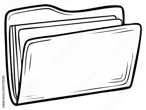 Open Office Document Folder with Blank Paper Pages for Organization and Information Storage