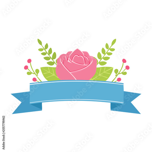 Flat design shopping bag with leaves and heart