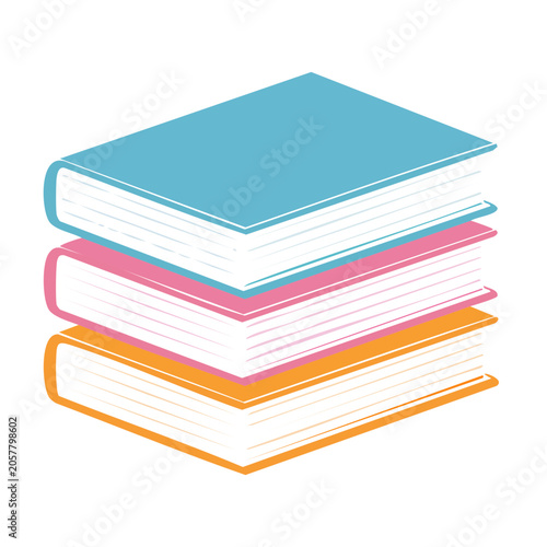 Stacked papers in flat design colors