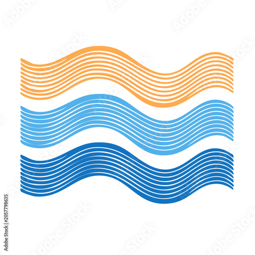 Wavy ribbon pattern in blue and orange
