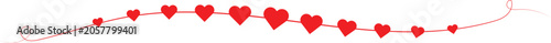 Line divider with red heart shape for valentine day