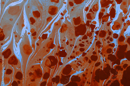 Traditional handmade Ebru marbling art texture on paper background