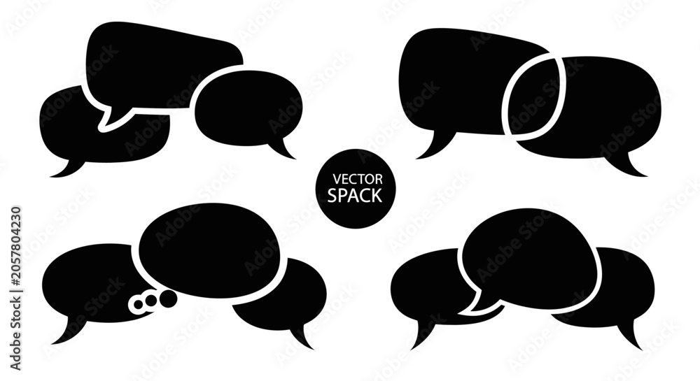 Fototapeta premium Speech Bubbles Collection: Communication, Dialogue, and Ideas Icons