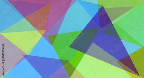 Abstract geometric background with overlapping colorful transparent triangles