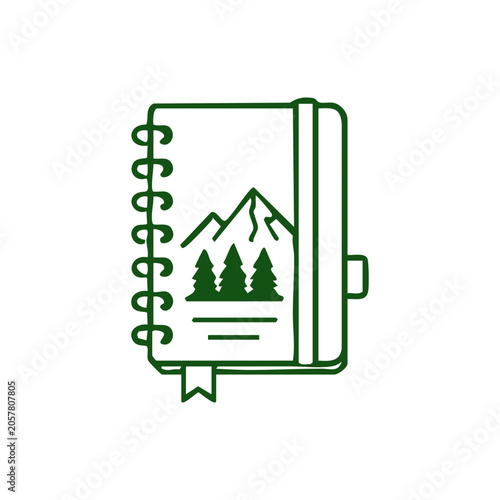 Tableau sur toile Camping Adventure Journal Notebook Outdoor Travel Vector Icon Illustration