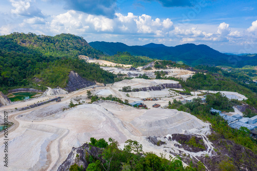 Aerial view view of Hat Som Pan Reservoir is in Hat Som Pan Subdistrict, Mueang District, Ranong Province