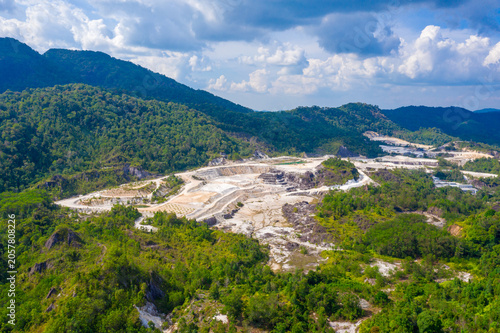 Aerial view view of Hat Som Pan Reservoir is in Hat Som Pan Subdistrict, Mueang District, Ranong Province