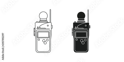 Foto Light meter icon in outline and solid fill on white background for photography a
