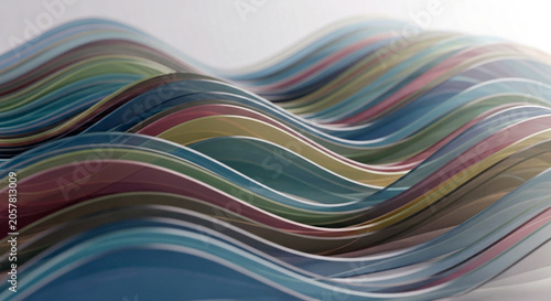 Abstract 3d background with flowing colorful translucent waves