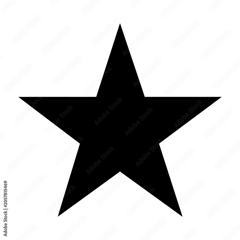 Fototapeta premium Black Five-Pointed Star Icon Isolated on White Background
