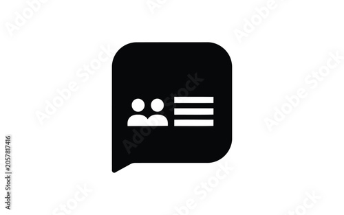 Community Chat and Social Discussion Icon – Group Messaging, Team Communication and Forum Solid Symbol