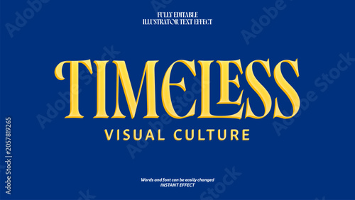 Timeless Visual Culture Elegant Gold Text Effect Editable Typography Vector Template Design