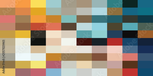 Abstract pixelated color block pattern modern digital art texture