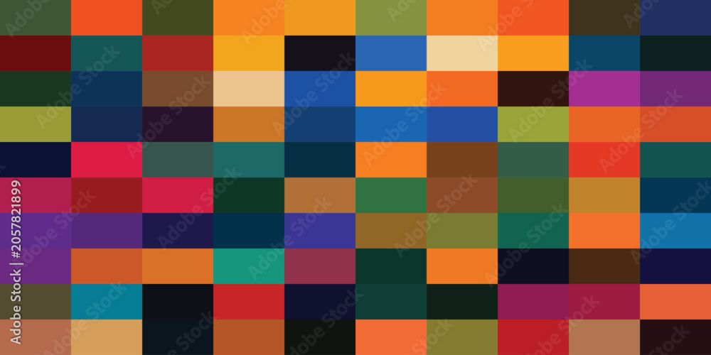 Fototapeta premium Abstract colorful grid pattern vibrant square blocks