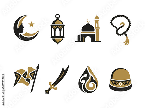 Islamic Symbols Collection in Elegant Style for Cultural Design