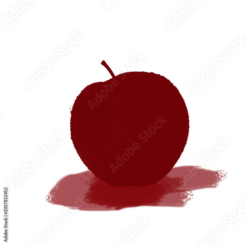 red apple on white background