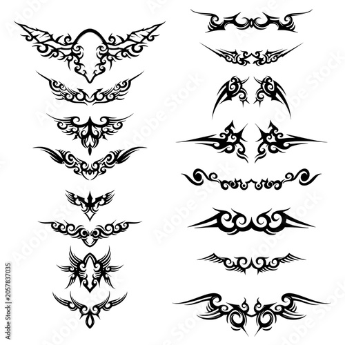 Tribal element ornamental tattoos illustration art