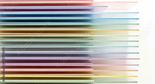 Abstract background of stacked colorful translucent acrylic sheets