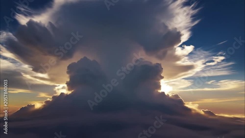 Dramatic storm clouds forming in the sky during late afternoon weather change
