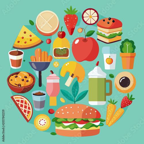 diverse-food-collection-vector-image