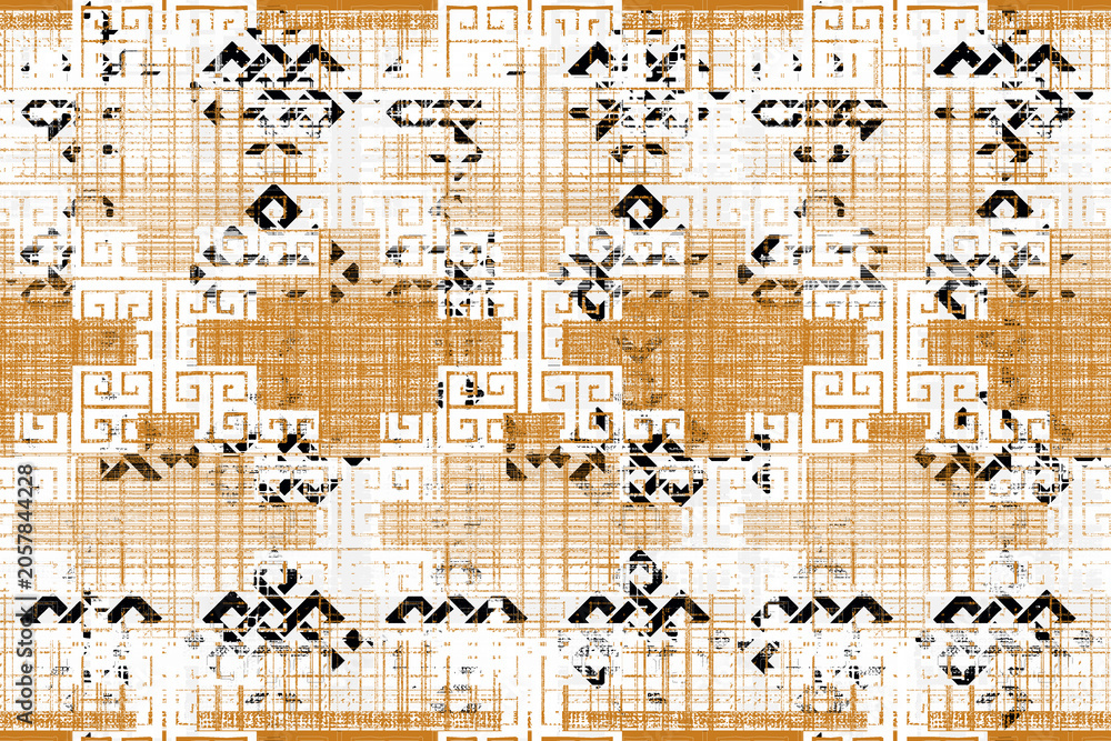 Fototapeta premium modern geometric chevron and hexagonal with flowers stripe pattern design in vector
