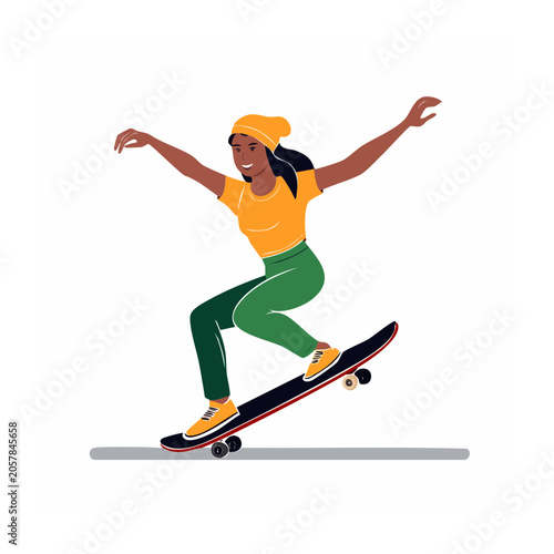 Cartoon snowboarder in mid-air pose