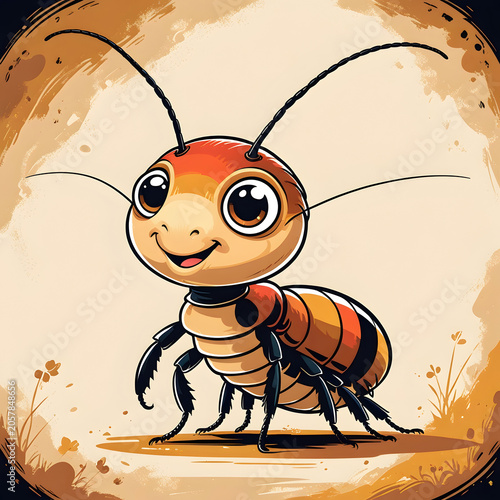Insect termite animal colored cartoon illustration