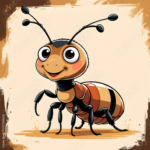 Insect termite animal colored cartoon illustration