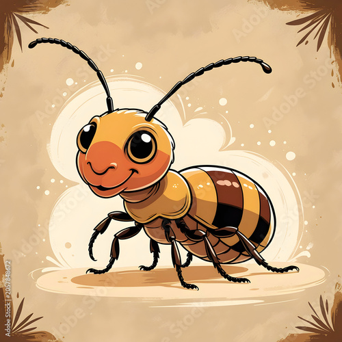 Insect termite animal colored cartoon illustration