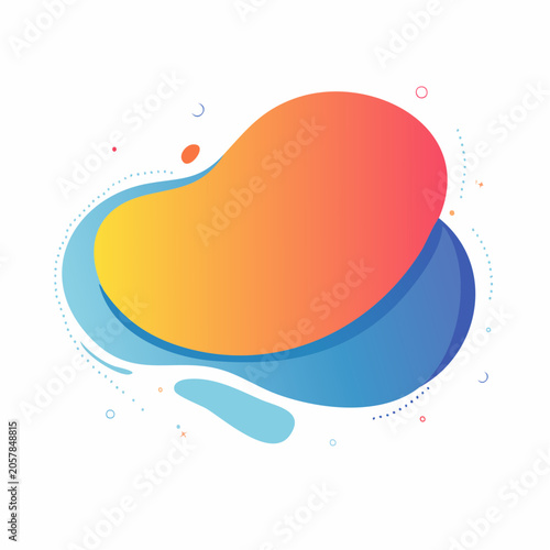 Abstract Gradient Blob Shape with Dotted Lines