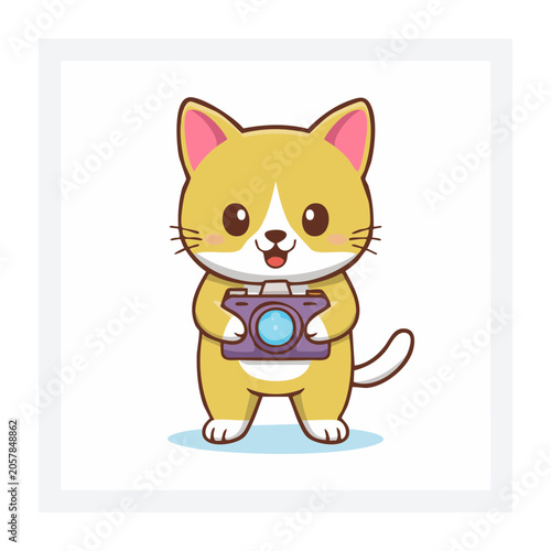Cartoon yellow elephant with pink ears