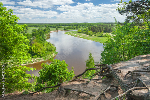 View from a high escarpment on the Bug River, Gnojno, Poland