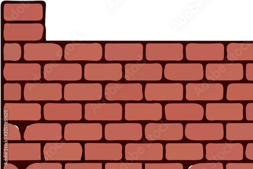 Red brick wall texture with single brick on top minimalist background