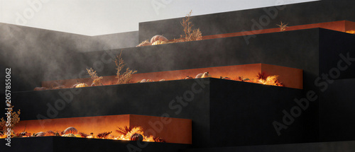 Modern Harvest Hosting Architectural Background